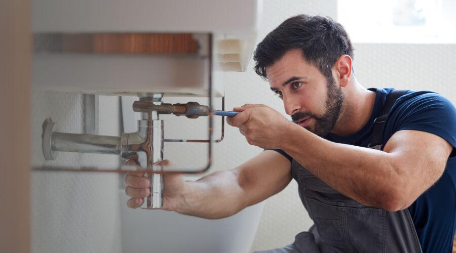 Sink pipe leak repair in Sumava Resorts, IN